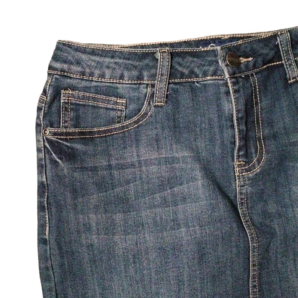 Project Indigo Stretch Denim Skirt Women's Sz 10 Blue Boho Mid Length Western - Picture 4 of 6
